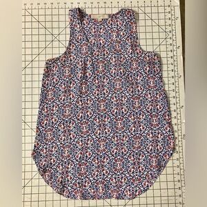 LOFT Women’s Size XS Purple/Orange Sleeveless Floral Print Blouse